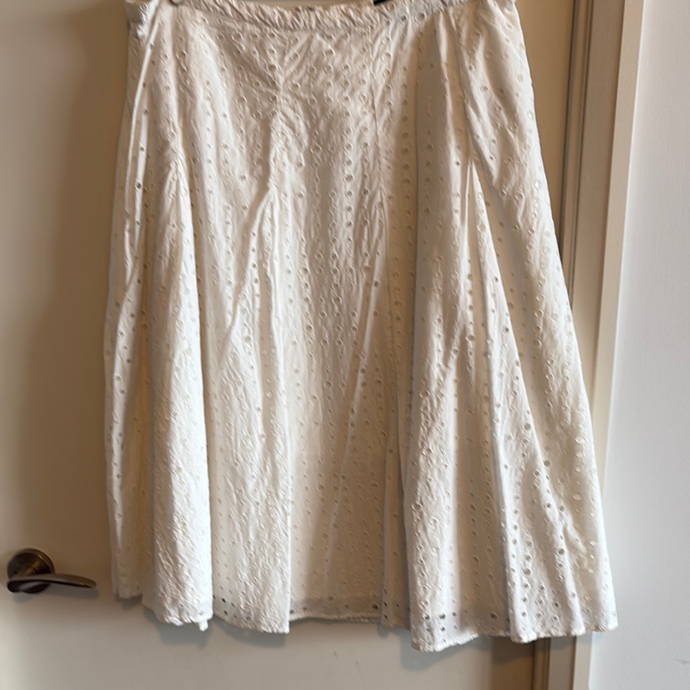 J Crew White Eyelet Skirt